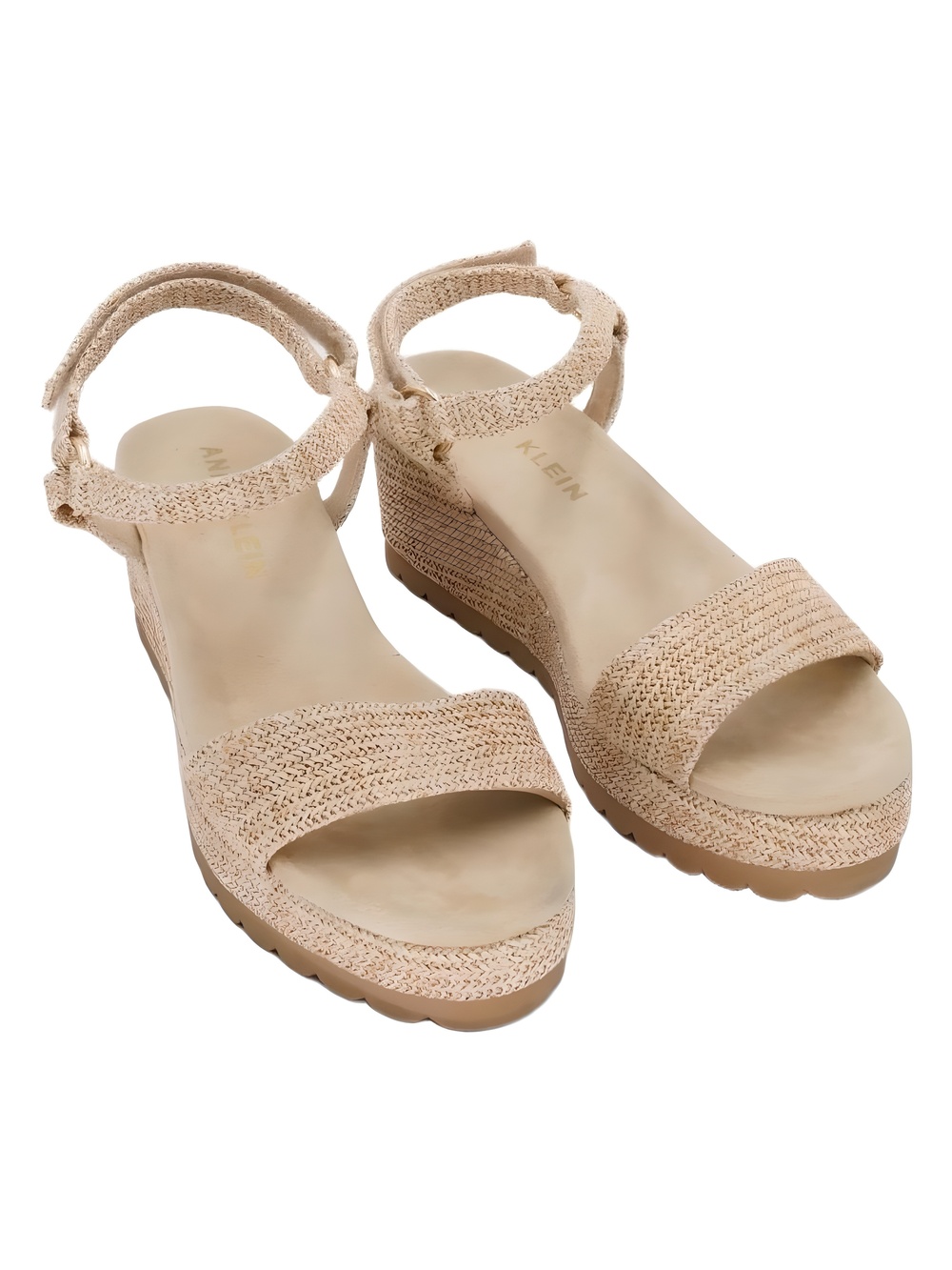 Anne Klein Natasia Raffia Platform Wedge Sandals Size 9M